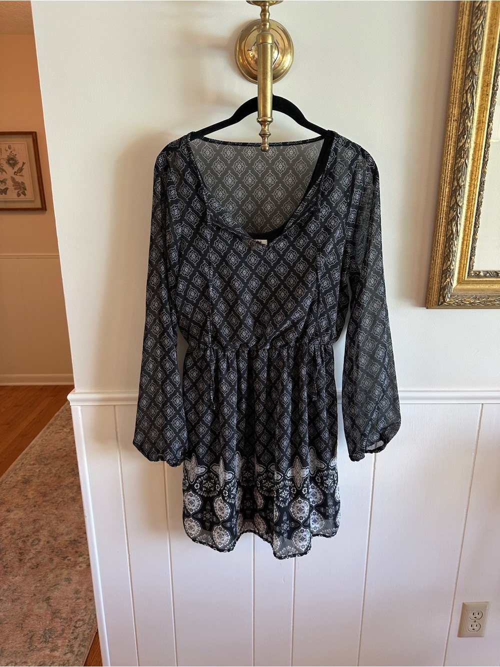 Mudd Black Printed Mini Dress